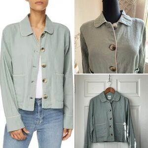 Linen Shirt Jacket Kensie Double Pocket Lightweight Shacket
